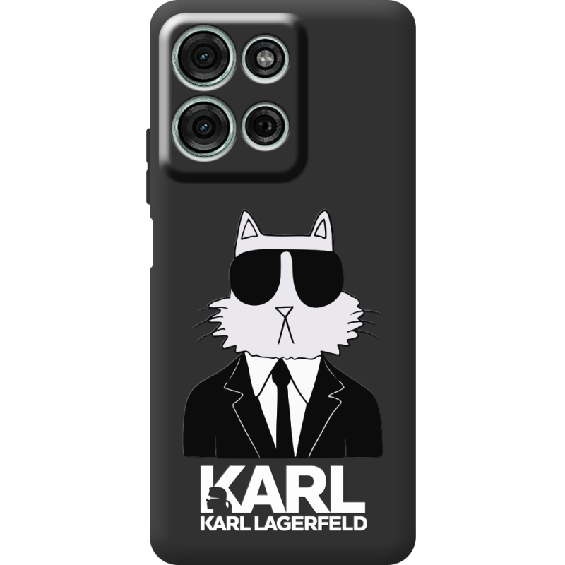 Чорний чохол BoxFace Motorola Moto G56 Cat in Black