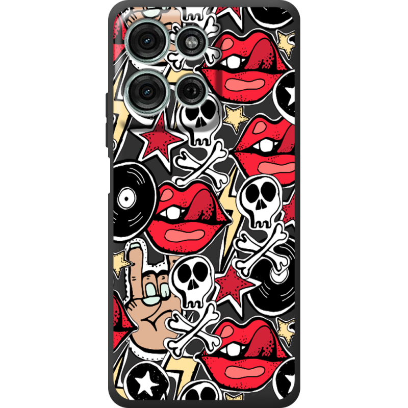 Чорний чохол BoxFace Motorola Moto G56 Rock Graffiti