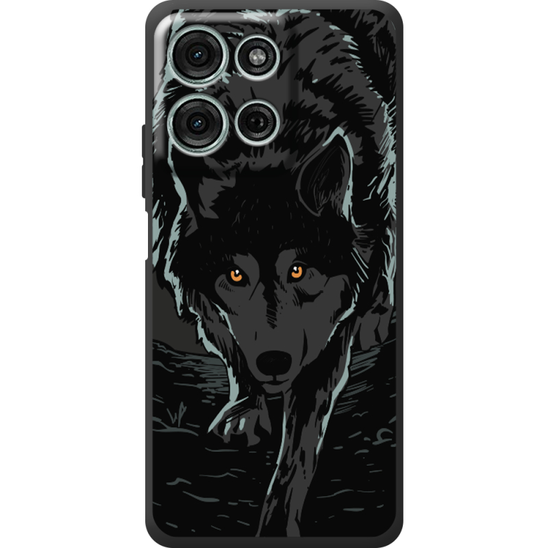 Чорний чохол BoxFace Motorola Moto G56 Wolf