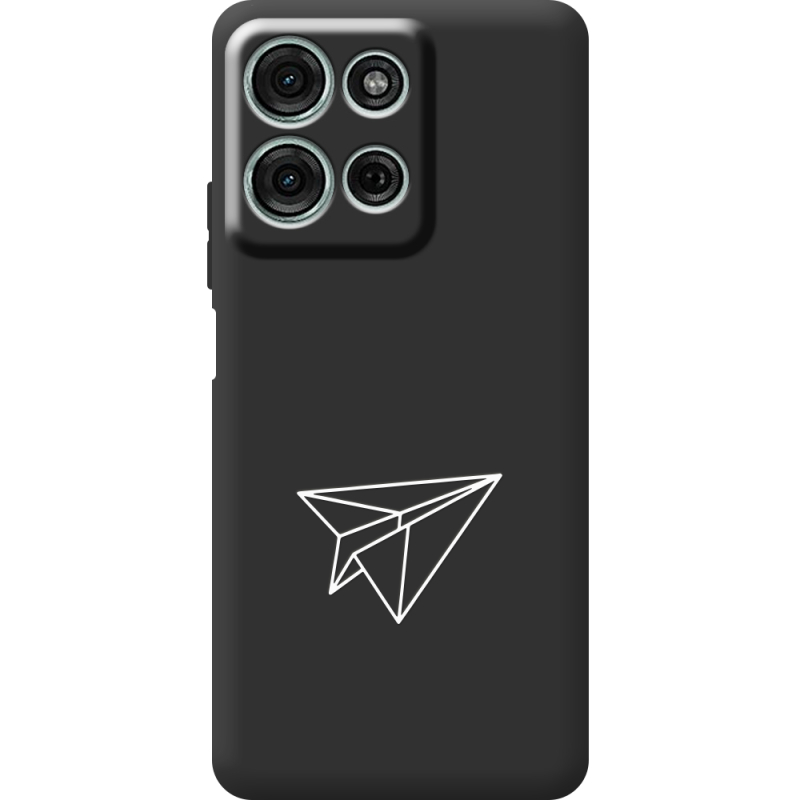 Чорний чохол BoxFace Motorola Moto G56 Paper Plane