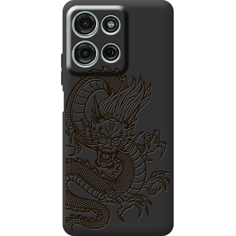 Чорний чохол BoxFace Motorola Moto G56 Chinese Dragon
