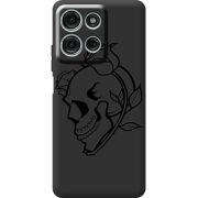 Чорний чохол BoxFace Motorola Moto G56 Skull and Roses