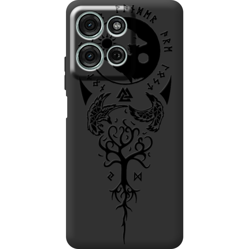 Чорний чохол BoxFace Motorola Moto G56 Hugin and Munin