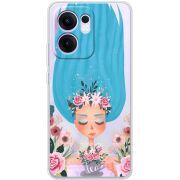 Прозорий чохол BoxFace OPPO Reno 14 F Blue Hair