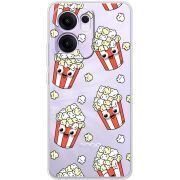 Прозорий чохол BoxFace OPPO Reno 14 F с 3D-глазками Popcorn