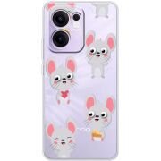 Прозорий чохол BoxFace OPPO Reno 14 F с 3D-глазками Mouse