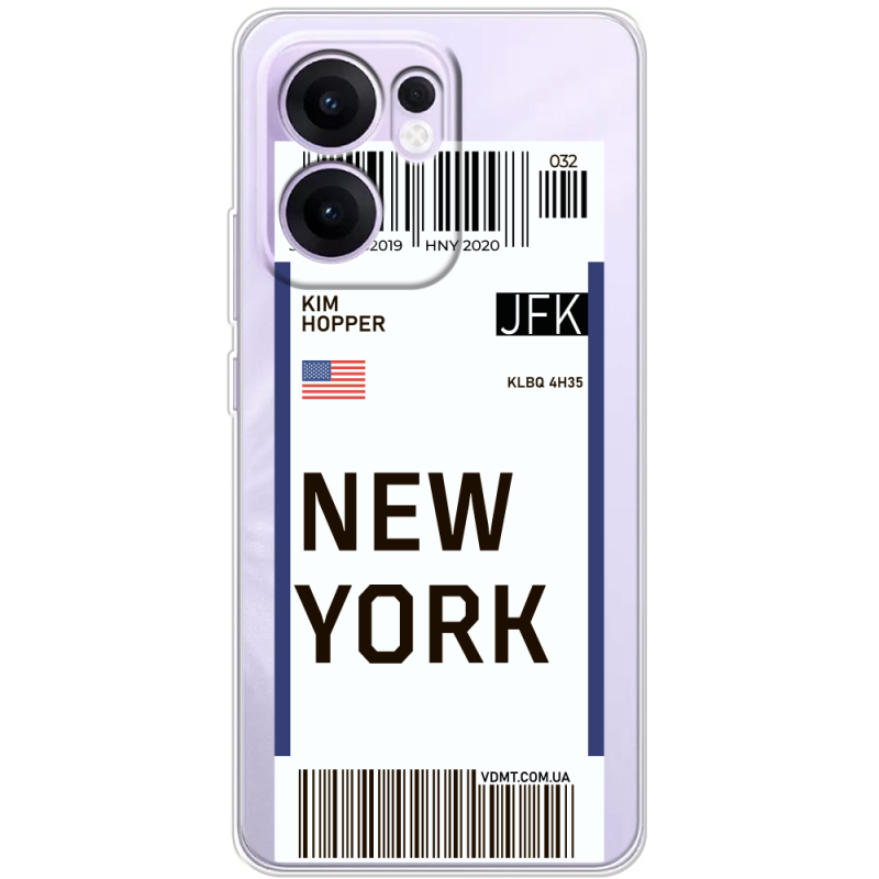 Прозорий чохол BoxFace OPPO Reno 14 F Ticket New York