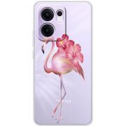 Прозорий чохол BoxFace OPPO Reno 14 F Floral Flamingo
