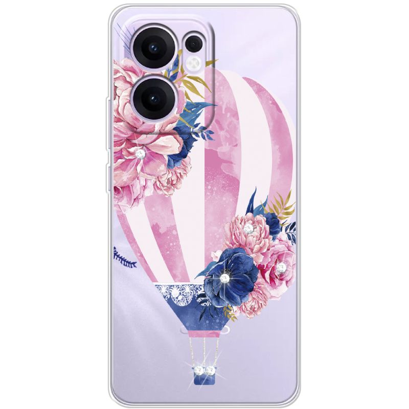 Чохол зі стразами OPPO Reno 14 F Pink Air Baloon