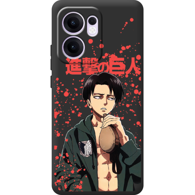 Чорний чохол BoxFace OPPO Reno 14 F Атака Титанов Леви