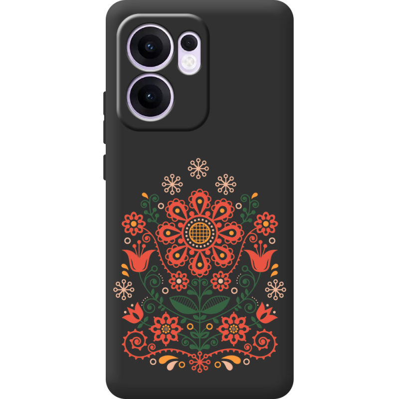 Чорний чохол BoxFace OPPO Reno 14 F Ukrainian Ornament