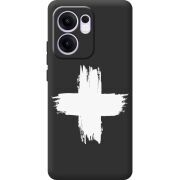 Чорний чохол BoxFace OPPO Reno 14 F Білий хрест ЗСУ