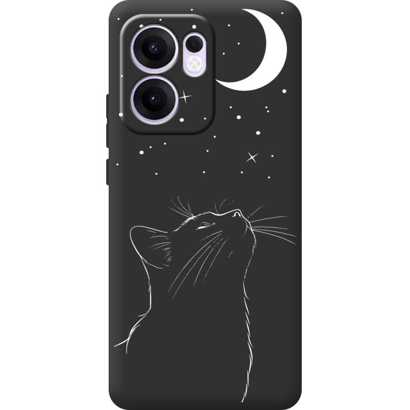 Чорний чохол BoxFace OPPO Reno 14 F Місячний кіт