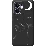 Чорний чохол BoxFace OPPO Reno 14 F Місячний кіт