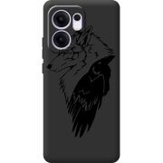 Чорний чохол BoxFace OPPO Reno 14 F Wolf and Raven