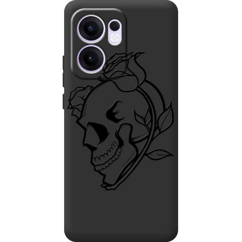 Чорний чохол BoxFace OPPO Reno 14 F Skull and Roses