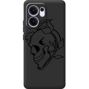 Чорний чохол BoxFace OPPO Reno 14 F Skull and Roses