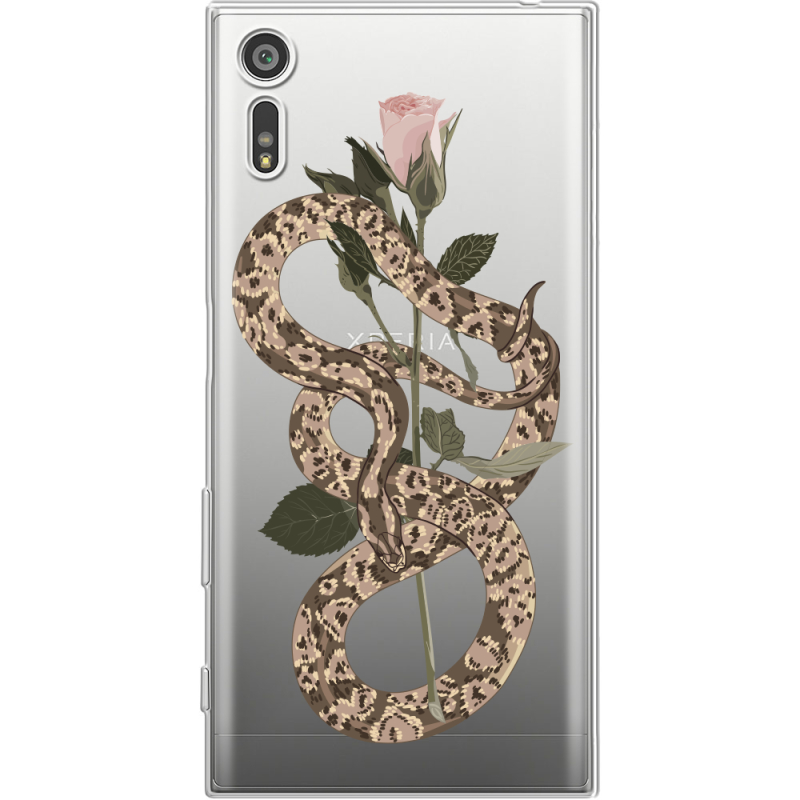 Прозрачный чехол Uprint Sony Xperia XZ F8332 Glamor Snake