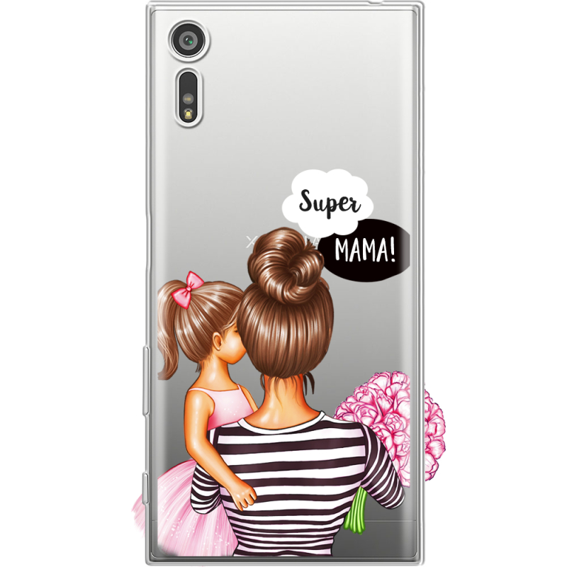 Прозрачный чехол Uprint Sony Xperia XZ F8332 Super Mama and Daughter