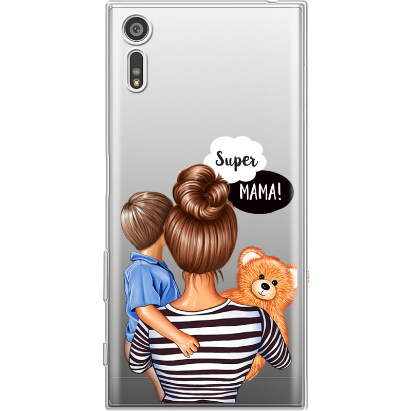 Прозрачный чехол Uprint Sony Xperia XZ F8332 Super Mama and Son