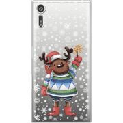 Прозрачный чехол Uprint Sony Xperia XZ F8332 Christmas Deer with Snow