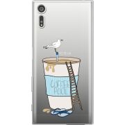 Прозрачный чехол Uprint Sony Xperia XZ F8332 Segull in Cofee Pool