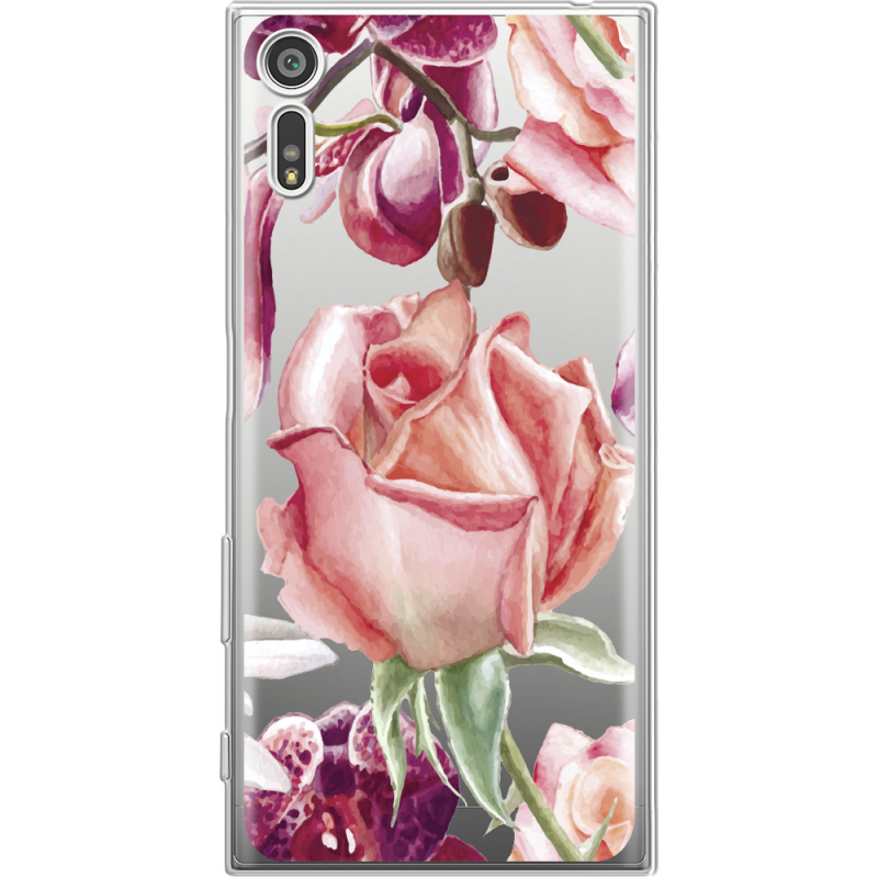 Прозрачный чехол Uprint Sony Xperia XZ F8332 Rose