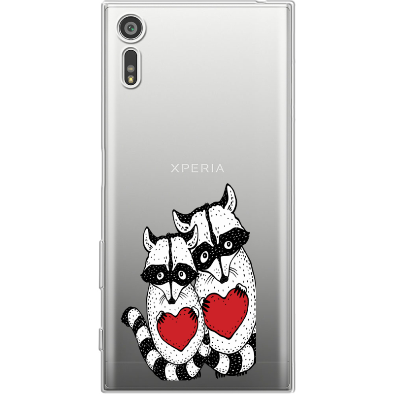 Прозрачный чехол Uprint Sony Xperia XZ F8332 Raccoons in love