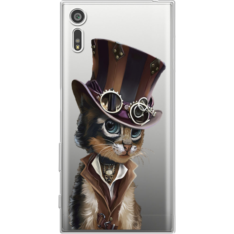 Прозрачный чехол Uprint Sony Xperia XZ F8332 Steampunk Cat