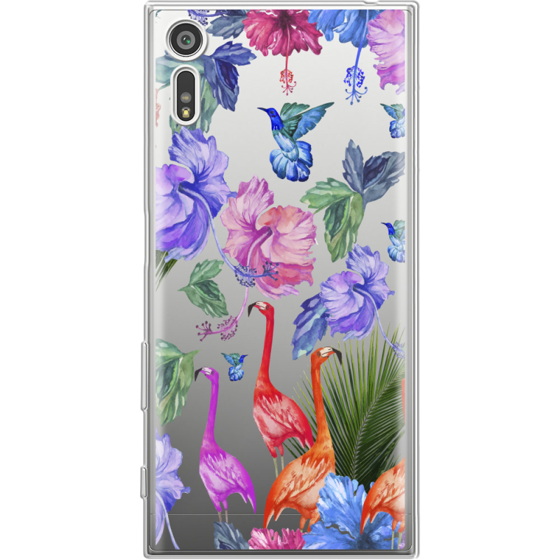 Прозрачный чехол Uprint Sony Xperia XZ F8332 Flamingo