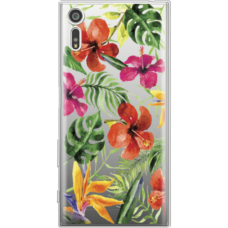 Прозрачный чехол Uprint Sony Xperia XZ F8332 Tropical Flowers