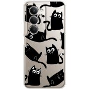 Прозорий чохол BoxFace Xiaomi Redmi 15 171 mm с 3D-глазками Black Kitty