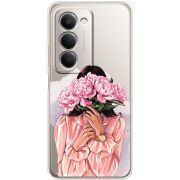 Прозорий чохол BoxFace Xiaomi Redmi 15 171 mm Девушка с Пионами