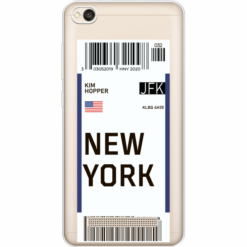 Прозрачный чехол Uprint Xiaomi Redmi 4A Ticket New York