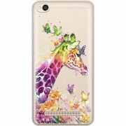 Прозрачный чехол Uprint Xiaomi Redmi 4A Colorful Giraffe