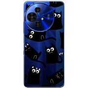 Прозорий чохол BoxFace TCL 50 Pro NxtPaper 5G с 3D-глазками Black Kitty