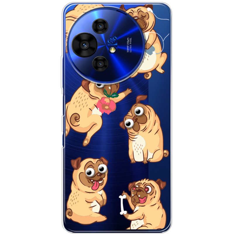 Прозорий чохол BoxFace TCL 50 Pro NxtPaper 5G с 3D-глазками Pug