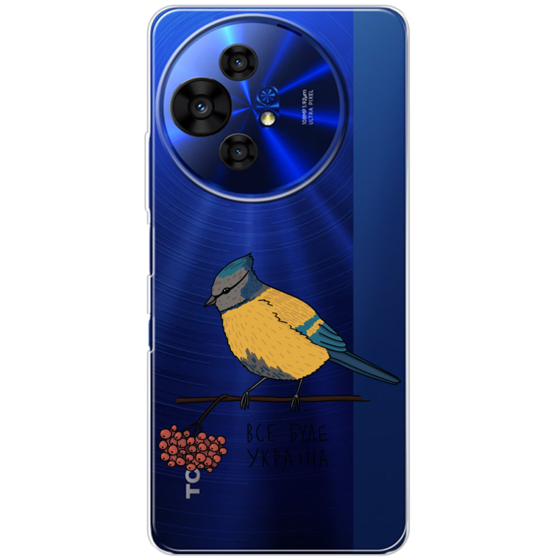 Прозорий чохол BoxFace TCL 50 Pro NxtPaper 5G Синиця і калина