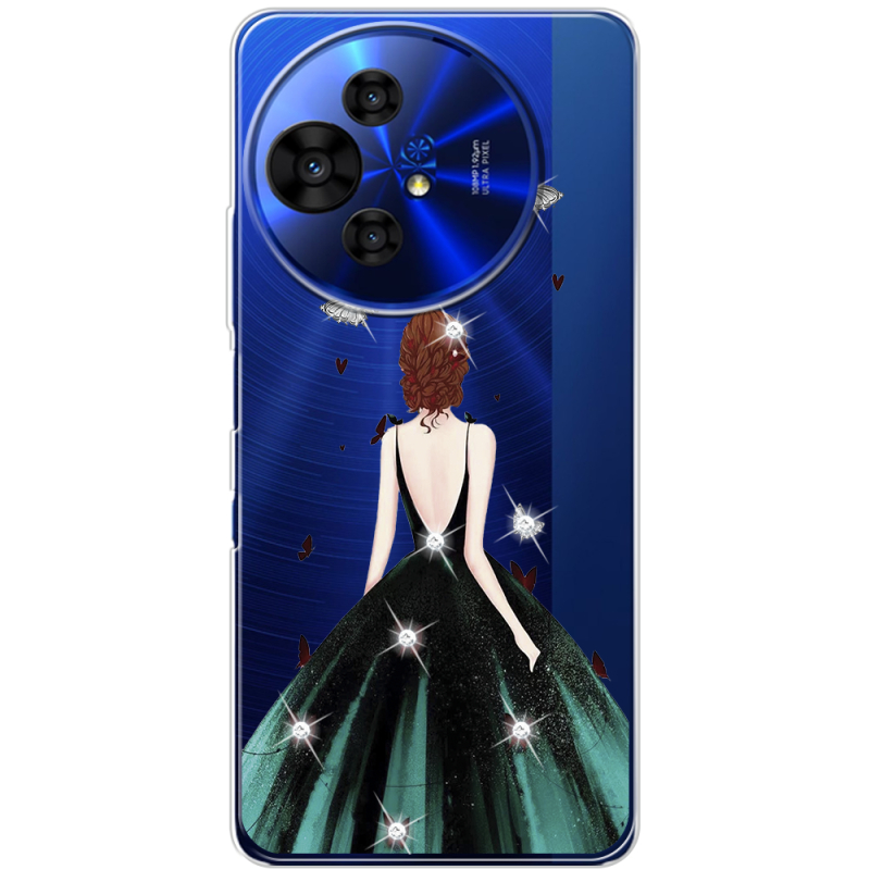 Чохол зі стразами TCL 50 Pro NxtPaper 5G Girl in the green dress