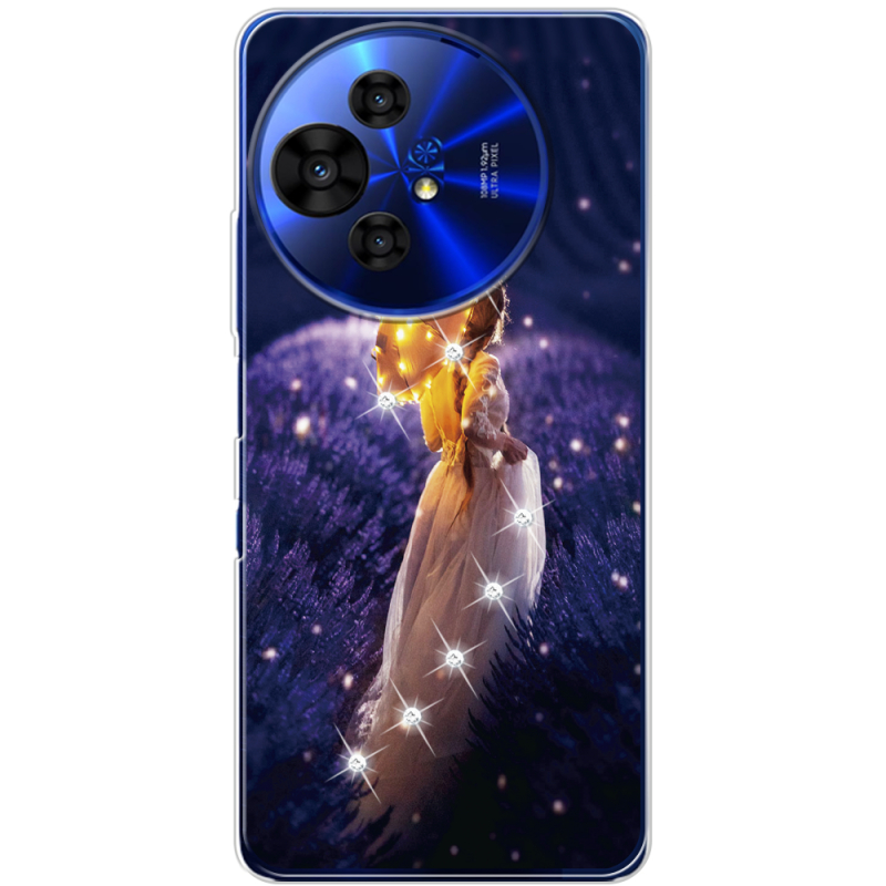 Чохол зі стразами TCL 50 Pro NxtPaper 5G Girl with Umbrella