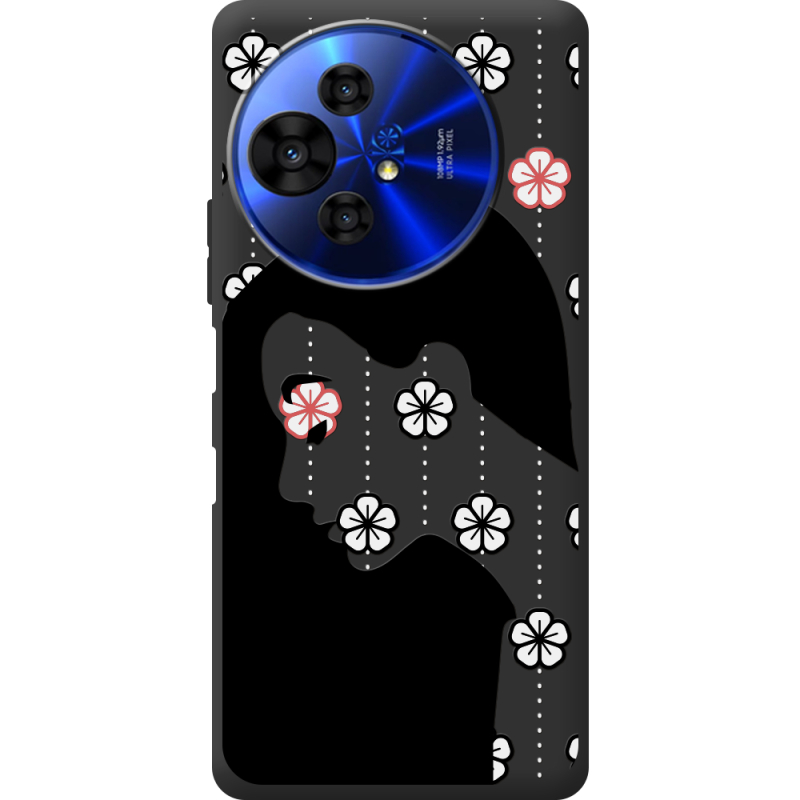 Чорний чохол BoxFace TCL 50 Pro NxtPaper 5G Flower Hair