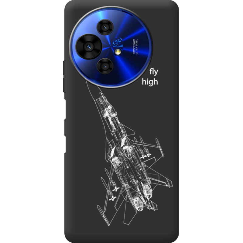 Чорний чохол BoxFace TCL 50 Pro NxtPaper 5G Військовий літак