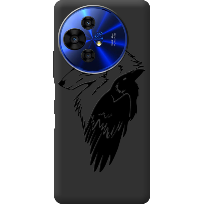 Чорний чохол BoxFace TCL 50 Pro NxtPaper 5G Wolf and Raven