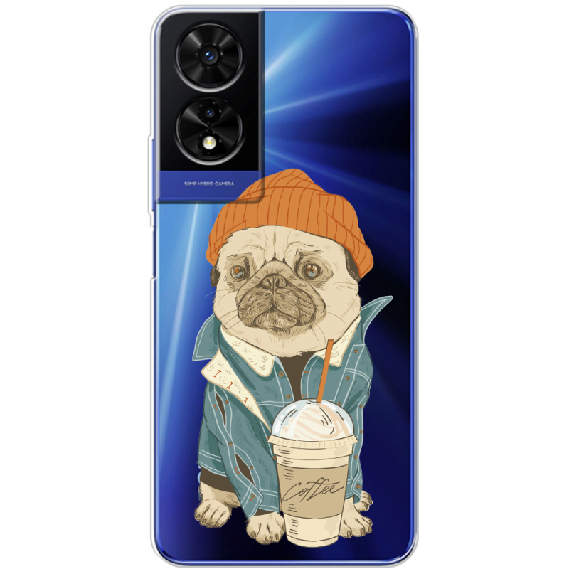 Прозорий чохол BoxFace TCL 505 Dog Coffeeman