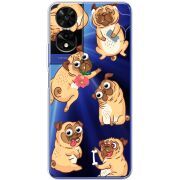 Прозорий чохол BoxFace TCL 505 с 3D-глазками Pug