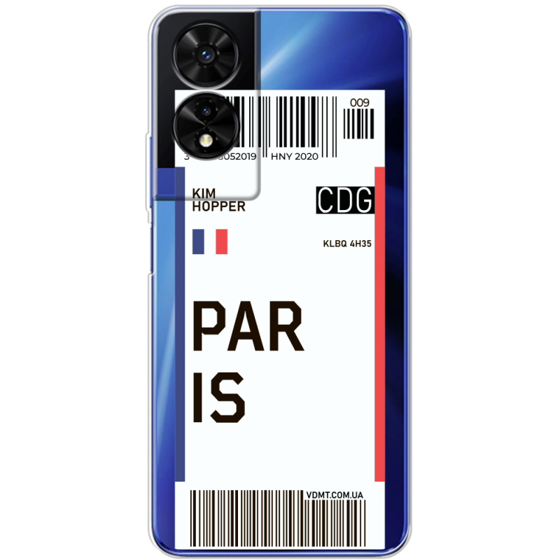Прозорий чохол BoxFace TCL 505 Ticket Paris