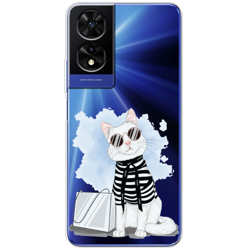 Прозорий чохол BoxFace TCL 505 Cat Style