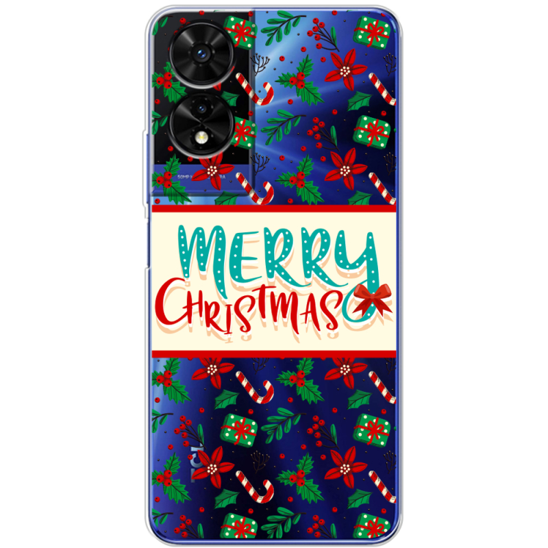 Прозорий чохол BoxFace TCL 505 Vintage Christmas Pattern