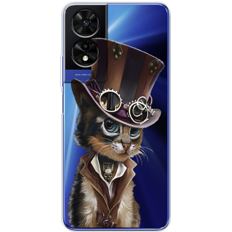 Прозорий чохол BoxFace TCL 505 Steampunk Cat