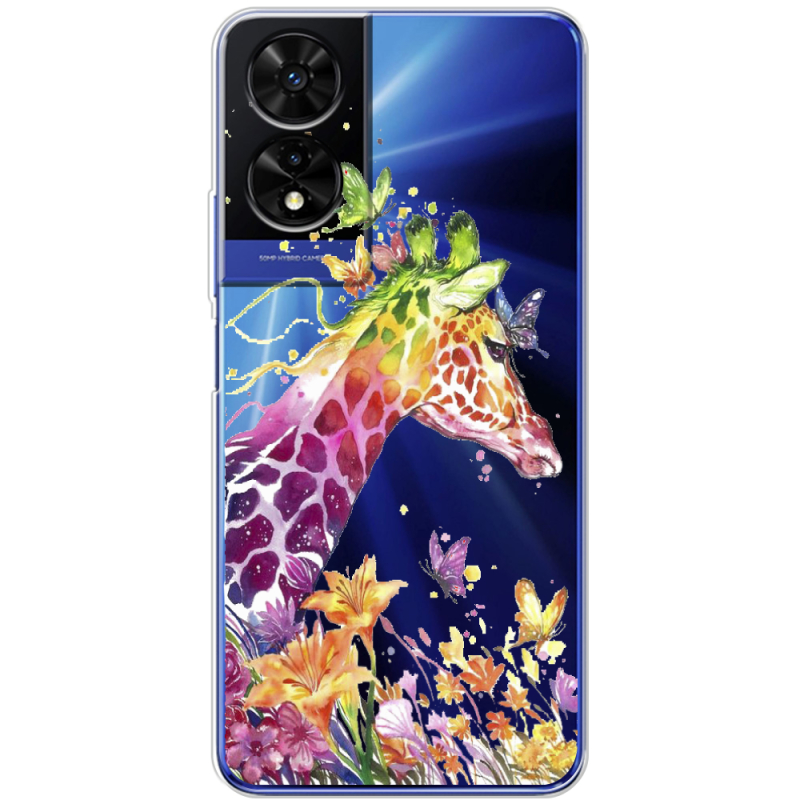 Прозорий чохол BoxFace TCL 505 Colorful Giraffe